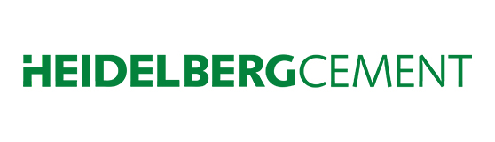 Logo von HeidelbergCement: Der Schriftzug "HEIDELBERG" ist in grüner Farbe und fetter Schriftart dargestellt, gefolgt von "CEMENT" in einer kleineren Schriftgröße.